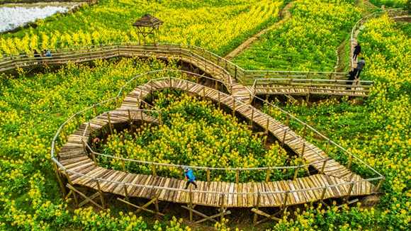 “心”型廊橋。廖濤 攝