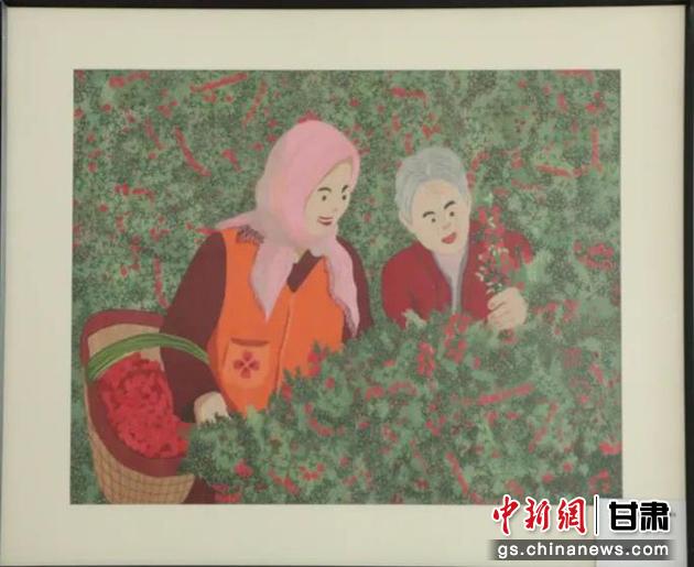 靖遠(yuǎn)縣枸杞種植業(yè)帶動10多萬農(nóng)民脫貧致富。刺繡 王明風(fēng) 繡稿 胡靜