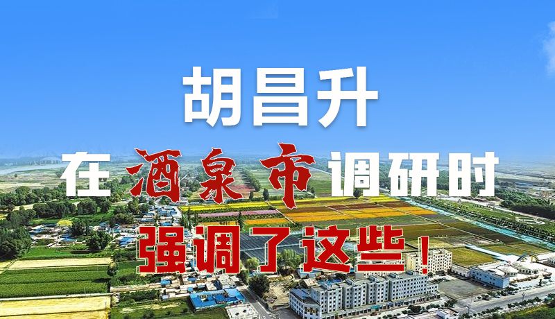 圖解|胡昌升在酒泉市調(diào)研時(shí)強(qiáng)調(diào)了這些！