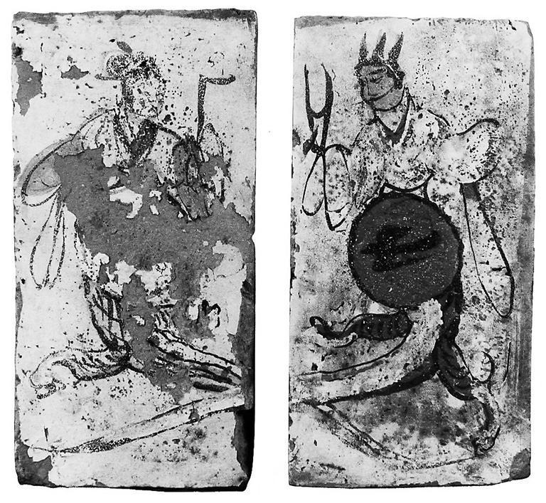 高臺縣博物館藏魏晉墓出土的女媧、伏羲畫像磚